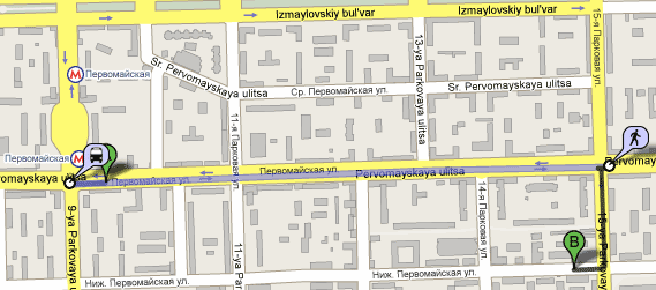 Автобус до метро первомайская